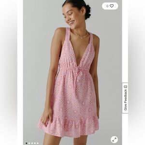 Urban Outfitters Hansel Printed Strappy-Back Mini Dress